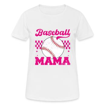 Baseball Mama Maman en détresse pour la fête des mères - T-shirt respirant Femme - blanc - Devant - AI Model Female 172 dark (172cm)