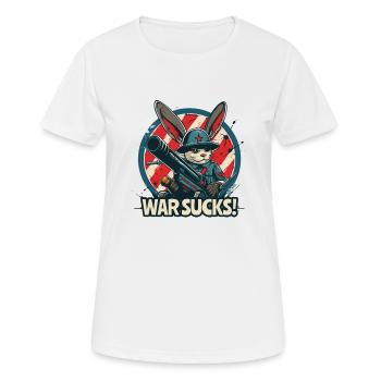 Anime Bunny Soldat, Faire L’Amour, La Guerre Suce - T-shirt respirant Femme - blanc - Devant - AI Model Female 172 dark (172cm)