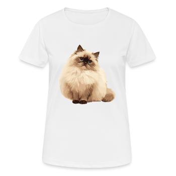 Chat de l’Himalaya Colourpoint Katze - T-shirt respirant Femme - blanc - Devant - AI Model Female 172 dark (172cm)