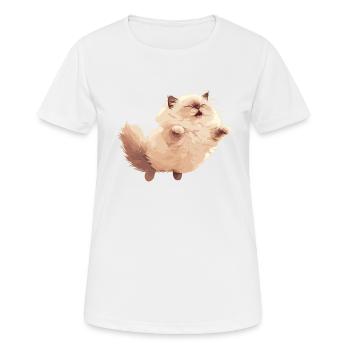 Chat de l’Himalaya Colourpoint Katze - T-shirt respirant Femme - blanc - Devant - AI Model Female 172 dark (172cm)