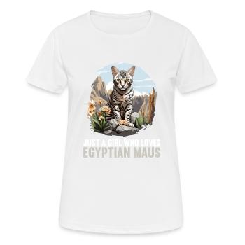 Egyptian Mau Kätzchen Katze Ägyptische Mau - Frauen T-Shirt atmungsaktiv - Weiß - Vorne - AI Model Female 172 dark (172cm)