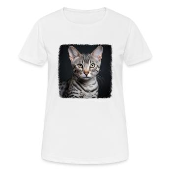 Egyptian Mau Kätzchen Katze Ägyptische Mau - Frauen T-Shirt atmungsaktiv - Weiß - Vorne - AI Model Female 172 dark (172cm)