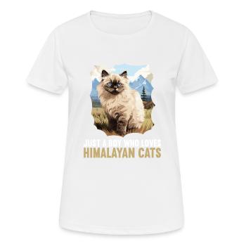 Chat de l’Himalaya Colourpoint Katze - T-shirt respirant Femme - blanc - Devant - AI Model Female 172 dark (172cm)