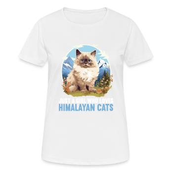 Chat de l’Himalaya Colourpoint Katze - T-shirt respirant Femme - blanc - Devant - AI Model Female 172 dark (172cm)