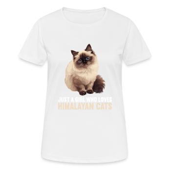 Chat de l’Himalaya Colourpoint Katze - T-shirt respirant Femme - blanc - Devant - AI Model Female 172 dark (172cm)