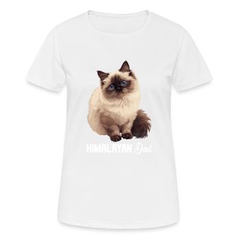 Chat de l’Himalaya Colourpoint Katze - T-shirt respirant Femme - blanc - Devant - AI Model Female 172 dark (172cm)