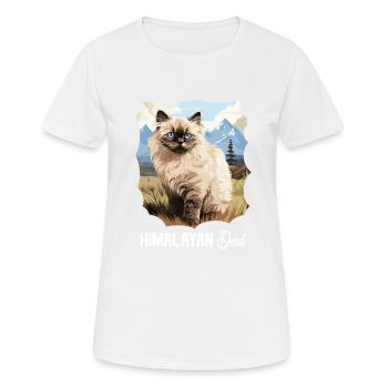 Chat de l’Himalaya Colourpoint Katze - T-shirt respirant Femme - blanc - Devant - AI Model Female 172 dark (172cm)