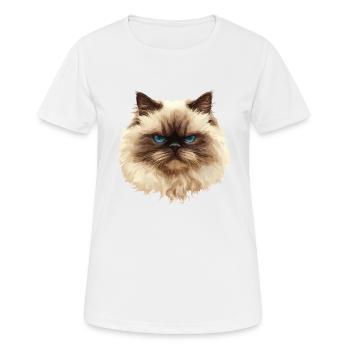 Chat de l’Himalaya Colourpoint Katze - T-shirt respirant Femme - blanc - Devant - AI Model Female 172 dark (172cm)