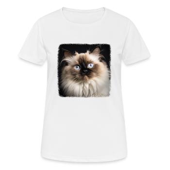 Chat de l’Himalaya Colourpoint Katze - T-shirt respirant Femme - blanc - Devant - AI Model Female 172 dark (172cm)