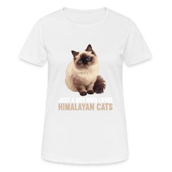 Chat de l’Himalaya Colourpoint Katze - T-shirt respirant Femme - blanc - Devant - AI Model Female 172 dark (172cm)