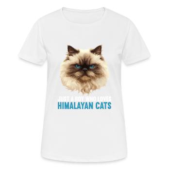 Chat de l’Himalaya Colourpoint Katze - T-shirt respirant Femme - blanc - Devant - AI Model Female 172 dark (172cm)