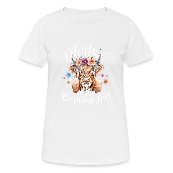 Mère de la fille d’anniversaire - T-shirt respirant Femme - blanc - Devant - AI Model Female 172 dark (172cm)