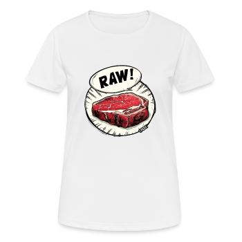 Steak juteux - cru et délicieux - T-shirt respirant Femme - blanc - Devant - AI Model Female 172 dark (172cm)