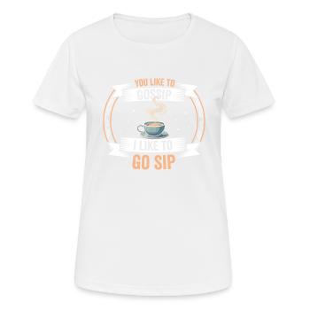 Tu applaudis, je sirote un café - T-shirt respirant Femme - blanc - Devant - AI Model Female 172 dark (172cm)
