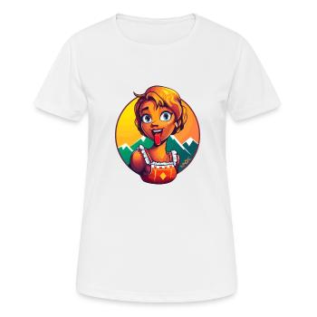 Traditionelle Dirndl Maid - Frauen T-Shirt atmungsaktiv - Weiß - Vorne - AI Model Female 172 dark (172cm)