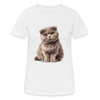 Scottish Fold Kitten Scottish Fold Cat - Women's Breathable T-Shirt - white - Front - AI Model Female 172 dark (172cm)