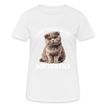 Scottish Fold Kitten Scottish Fold Cat - Women's Breathable T-Shirt - white - Front - AI Model Female 172 dark (172cm)