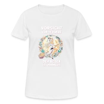 Beware of the witch of brooms is harmless - Women's Breathable T-Shirt - white - Front - AI Model Female 172 dark (172cm)