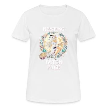 Resting Witch Face - Frauen T-Shirt atmungsaktiv - Weiß - Vorne - AI Model Female 172 dark (172cm)