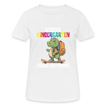 Inscription à l’école Dino Retour à l’école - T-shirt respirant Femme - blanc - Devant - AI Model Female 172 dark (172cm)