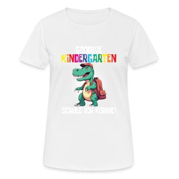 Inscription à l’école Dino Retour à l’école - T-shirt respirant Femme - blanc - Devant - AI Model Female 172 dark (172cm)