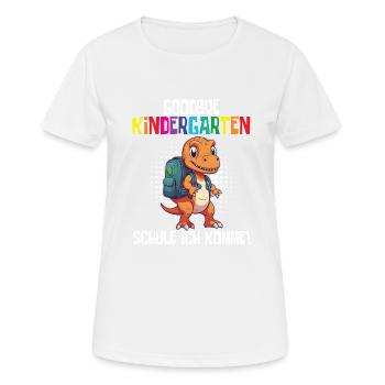 Inscription à l’école Dino Retour à l’école - T-shirt respirant Femme - blanc - Devant - AI Model Female 172 dark (172cm)