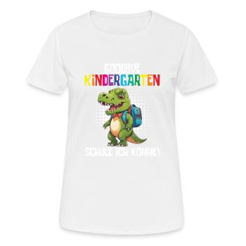 Inscription à l’école Dino Retour à l’école - T-shirt respirant Femme - blanc - Devant - AI Model Female 172 dark (172cm)