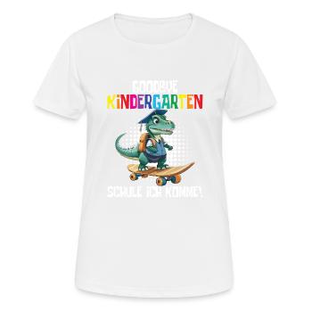 Inscription à l’école Dino Retour à l’école - T-shirt respirant Femme - blanc - Devant - AI Model Female 172 dark (172cm)