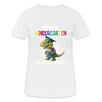 Inscription à l’école Dino Retour à l’école - T-shirt respirant Femme - blanc - Devant - AI Model Female 172 dark (172cm)