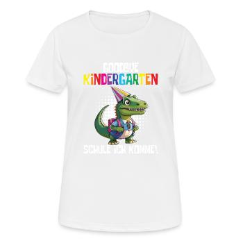 Inscription à l’école Dino Retour à l’école - T-shirt respirant Femme - blanc - Devant - AI Model Female 172 dark (172cm)
