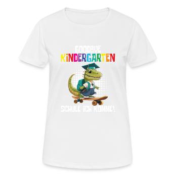 Inscription à l’école Dino Retour à l’école - T-shirt respirant Femme - blanc - Devant - AI Model Female 172 dark (172cm)