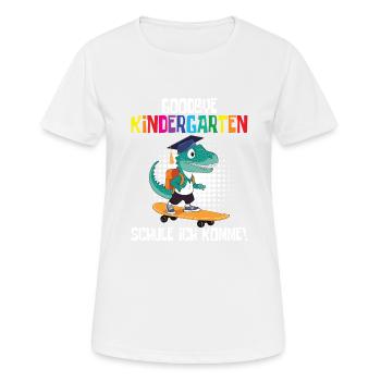 Inscription à l’école Dino Retour à l’école - T-shirt respirant Femme - blanc - Devant - AI Model Female 172 dark (172cm)