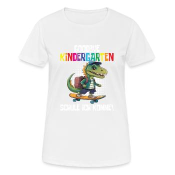 Inscription à l’école Dino Retour à l’école - T-shirt respirant Femme - blanc - Devant - AI Model Female 172 dark (172cm)