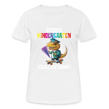 Inscription à l’école Dino Retour à l’école - T-shirt respirant Femme - blanc - Devant - AI Model Female 172 dark (172cm)