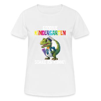 Inscription à l’école Dino Retour à l’école - T-shirt respirant Femme - blanc - Devant - AI Model Female 172 dark (172cm)