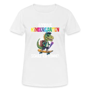 Inscription à l’école Dino Retour à l’école - T-shirt respirant Femme - blanc - Devant - AI Model Female 172 dark (172cm)