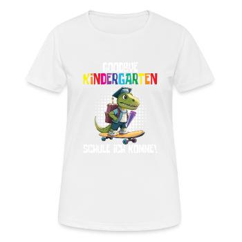 Inscription à l’école Dino Retour à l’école - T-shirt respirant Femme - blanc - Devant - AI Model Female 172 dark (172cm)