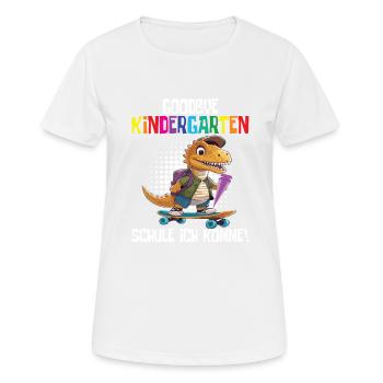 Inscription à l’école Dino Retour à l’école - T-shirt respirant Femme - blanc - Devant - AI Model Female 172 dark (172cm)