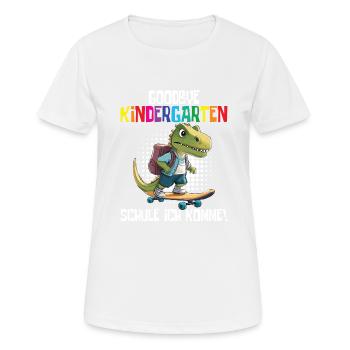 Inscription à l’école Dino Retour à l’école - T-shirt respirant Femme - blanc - Devant - AI Model Female 172 dark (172cm)