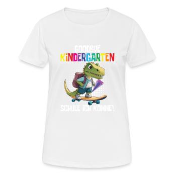Inscription à l’école Dino Retour à l’école - T-shirt respirant Femme - blanc - Devant - AI Model Female 172 dark (172cm)