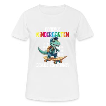 Inscription à l’école Dino Retour à l’école - T-shirt respirant Femme - blanc - Devant - AI Model Female 172 dark (172cm)