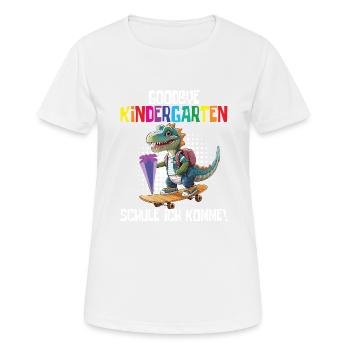 Inscription à l’école Dino Retour à l’école - T-shirt respirant Femme - blanc - Devant - AI Model Female 172 dark (172cm)