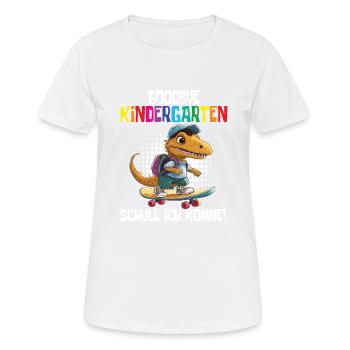 Inscription à l’école Dino Retour à l’école - T-shirt respirant Femme - blanc - Devant - AI Model Female 172 dark (172cm)