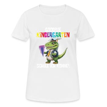 Inscription à l’école Dino Retour à l’école - T-shirt respirant Femme - blanc - Devant - AI Model Female 172 dark (172cm)