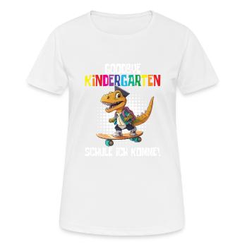 Inscription à l’école Dino Retour à l’école - T-shirt respirant Femme - blanc - Devant - AI Model Female 172 dark (172cm)