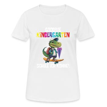 Inscription à l’école Dino Retour à l’école - T-shirt respirant Femme - blanc - Devant - AI Model Female 172 dark (172cm)