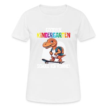 Inscription à l’école Dino Retour à l’école - T-shirt respirant Femme - blanc - Devant - AI Model Female 172 dark (172cm)