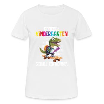 Inscription à l’école Dino Retour à l’école - T-shirt respirant Femme - blanc - Devant - AI Model Female 172 dark (172cm)