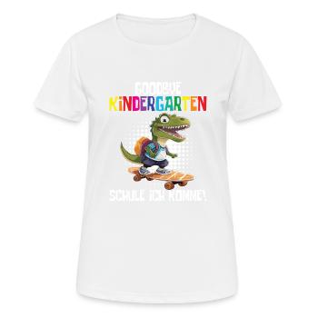 Inscription à l’école Dino Retour à l’école - T-shirt respirant Femme - blanc - Devant - AI Model Female 172 dark (172cm)