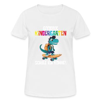 Inscription à l’école Dino Retour à l’école - T-shirt respirant Femme - blanc - Devant - AI Model Female 172 dark (172cm)